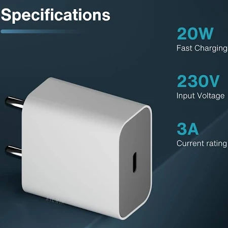 Apple 20W USB-C Fast Charging Power Adapter (White)