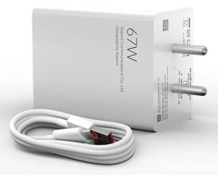 Mi Xiaomi 67W Fast Charger Combo with Qualcomm Quick Charge 3.0 + USB-C 6A Fast Charging Cable – Compatible with Mobile, Laptop & Power Bank (White)