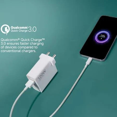 Xiaomi 120W HyperCharge Adapter Combo with USB-C Cable (White)