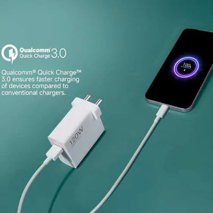 Xiaomi 120W HyperCharge Adapter Combo with USB-C Cable (White)