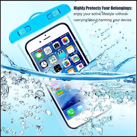 TPU Universal Waterproof Pouch with HD Clarity, Floating Design, Triple-Layer Lock & Hands-Free Lanyard – Perfect for Swimming, Boating, Pool, Beach (Black)