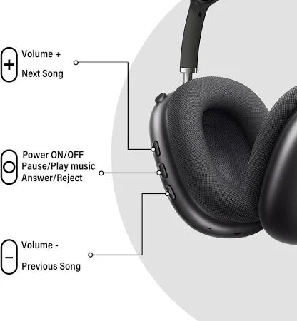 P9 Wireless Bluetooth Over-Ear Headphones – High-Quality Sound & Comfortable Fit (White)