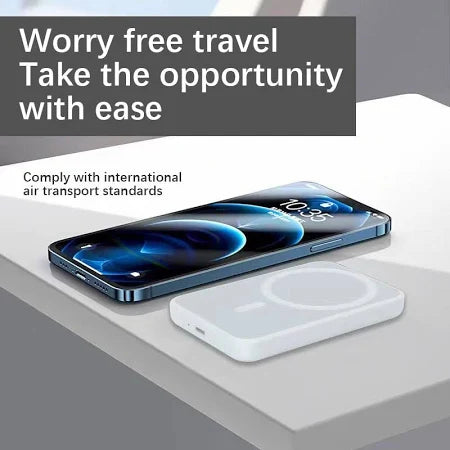 MagSafe Battery Pack – Magnetic Wireless Power Bank for iPhone with Fast Charging, Slim & Portable Design (White)