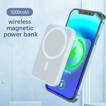 MagSafe Battery Pack – Magnetic Wireless Power Bank for iPhone with Fast Charging, Slim & Portable Design (White)