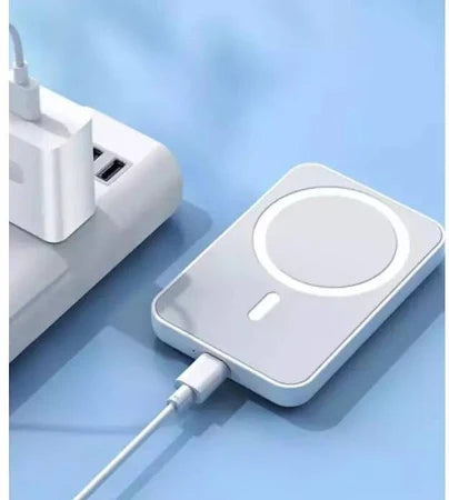 MagSafe Battery Pack – Magnetic Wireless Power Bank for iPhone with Fast Charging, Slim & Portable Design (White)